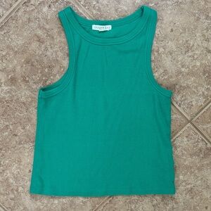 Green Ribbed Tank Top